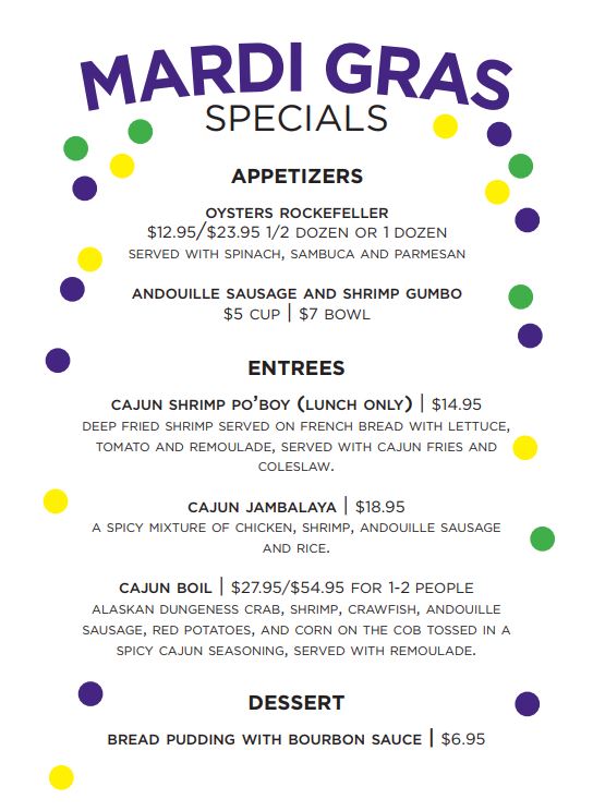 Mardi Gras Specials